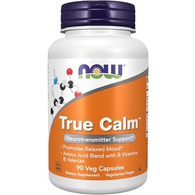 NOW Foods True Calm (vrai calme) avec valériane et magnésium 90 capsules végétaliennes testées en laboratoire, sans soja, sans gluten, végétarien, sans OGM NOW Foods True Calm (vrai calme) avec valériane et magnésium 90 capsules végétaliennes testées en laboratoire, sans soja, sans gluten, végétarien, sans OGM