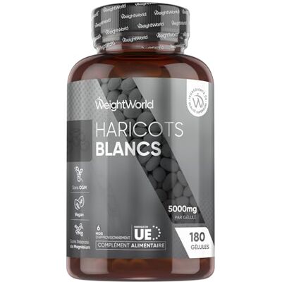 WeightWorld Haricots Blancs 5000mg 180 Gélules Vegan (6 Mois) avec Zinc et Chrome Extrait de Haricots Blancs White Kidney Beans (50:1), le Chrome contribue au maintien d’un taux normal de glycémie (EFSA) WeightWorld Haricots Blancs 5000mg 180 Gélules Vegan (6 Mois) avec Zinc et Chrome Extrait de Haricots Blancs White Kidney Beans (50:1), le Chrome contribue au maintien d’un taux normal de glycémie (EFSA)