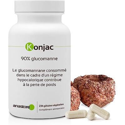 Anastore Konjac * 371 mg / 234 gélules * Titré à 90% de glucomannane Anastore Konjac * 371 mg / 234 gélules * Titré à 90% de glucomannane