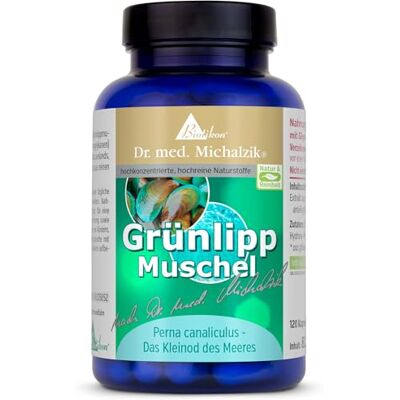 Biotikon Dr. Michalzik Lot de 120 capsules d'extrait de coquillage à lèvres vertes 1 110 à 2 220 mg d'extrait de coquille verte • Fabrication allemande propre • Sans additifs Biotikon Dr. Michalzik Lot de 120 capsules d'extrait de coquillage à lèvres vertes 1 110 à 2 220 mg d'extrait de coquille verte • Fabrication allemande propre • Sans additifs