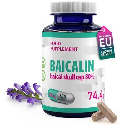 Hepatica Baicaline (Scutellaire du Lac Baïkal) Standardisé à 80% de Baicaline (400 mg) Extrait de Scutellaria Baicalensis 500 mg 120 Gélules Véganes GMP & laboratoire indépendant Hepatica Baicaline (Scutellaire du Lac Baïkal) Standardisé à 80% de Baicaline (400 mg) Extrait de Scutellaria Baicalensis 500 mg 120 Gélules Véganes GMP & laboratoire indépendant