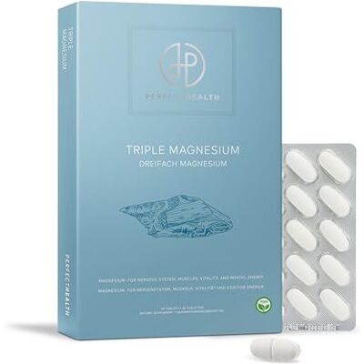 Perfect Health Magnésium Bisglycinate Comprimés Haute Absorption Avec Albion® & Aquamin™ Vegan 376 mg par 2 Comprimés Soutient Muscles, Nerfs & Énergie 30 Pièces Perfect Health Magnésium Bisglycinate Comprimés Haute Absorption Avec Albion® & Aquamin™ Vegan 376 mg par 2 Comprimés Soutient Muscles, Nerfs & Énergie 30 Pièces