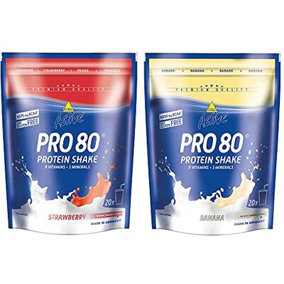 inkospor Active Proteinshake Pro 80 Lot de 2 sachets de mélange de 2 sachets de 500 g Fraise/banane 1 kg inkospor Active Proteinshake Pro 80 Lot de 2 sachets de mélange de 2 sachets de 500 g Fraise/banane 1 kg
