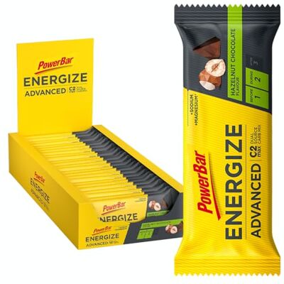 Powerbar Energize Advanced Chocolat noisette 15 x 55 g Barres énergétiques à haute teneur en glucides Magnésium, sodium Powerbar Energize Advanced Chocolat noisette 15 x 55 g Barres énergétiques à haute teneur en glucides Magnésium, sodium