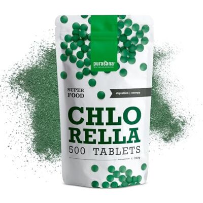 Purasana ® Chlorella Organic Tablets 500 Tablets, 1500 mg per Dose, Broken Cell Wall for Optimal Absorption, Detox & Vegan Protein Source, Organic Certified & Rich in Chlorophyll Purasana ® Chlorella Organic Tablets 500 Tablets, 1500 mg per Dose, Broken Cell Wall for Optimal Absorption, Detox & Vegan Protein Source, Organic Certified & Rich in Chlorophyll
