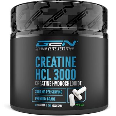 Elitegroup Créatine HCL – 365 gélules – Hautement dosé avec 3000 mg de chlorhydrate de créatine par dose quotidienne – Absorption maximale & biodisponibilité – 100% végane Elitegroup Créatine HCL – 365 gélules – Hautement dosé avec 3000 mg de chlorhydrate de créatine par dose quotidienne – Absorption maximale & biodisponibilité – 100% végane