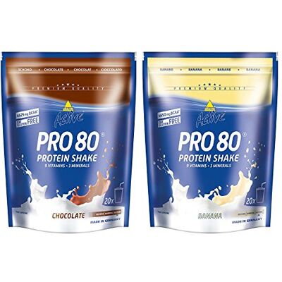 inkospor Active Proteinshake Pro 80 Lot de 2 sachets de 500 g de chocolat/banane 1 kg inkospor Active Proteinshake Pro 80 Lot de 2 sachets de 500 g de chocolat/banane 1 kg