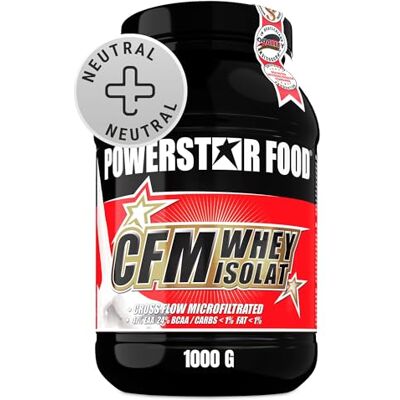 POWERSTAR FOOD Powerstar 100% CFM WHEY ISOLATE 1kg 96,5% Protéine s.s. Poudre de protéine pour la musculation Fabrication allemande Protein Powder hautement dosée à base de lait de pâturage Nature POWERSTAR FOOD Powerstar 100% CFM WHEY ISOLATE 1kg 96,5% Protéine s.s. Poudre de protéine pour la musculation Fabrication allemande Protein Powder hautement dosée à base de lait de pâturage Nature