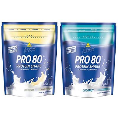inkospor Active Protteinshake Pro 80 Lot de 2 sachets de 500 g de mélange banane et noix de coco 1 kg inkospor Active Protteinshake Pro 80 Lot de 2 sachets de 500 g de mélange banane et noix de coco 1 kg