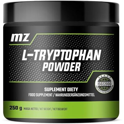 Zone L-Tryptophane en poudre 250g L-tryptophane pur 600 mg par portion 416 portions par paquet Supplément d'acides aminés pour l'humeur et le sommeil Vegan et sans additifs par MZ Zone L-Tryptophane en poudre 250g L-tryptophane pur 600 mg par portion 416 portions par paquet Supplément d'acides aminés pour l'humeur et le sommeil Vegan et sans additifs par MZ