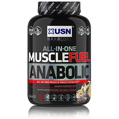 USN Muscle Fuel Anabolic Cookies & Cream 2Kg, Energiefördernder All-in-One Weight Gainer zum Masse- und Muskelaufbau, Protein Shake Pulver für Hardgainer USN Muscle Fuel Anabolic Cookies & Cream 2Kg, Energiefördernder All-in-One Weight Gainer zum Masse- und Muskelaufbau, Protein Shake Pulver für Hardgainer