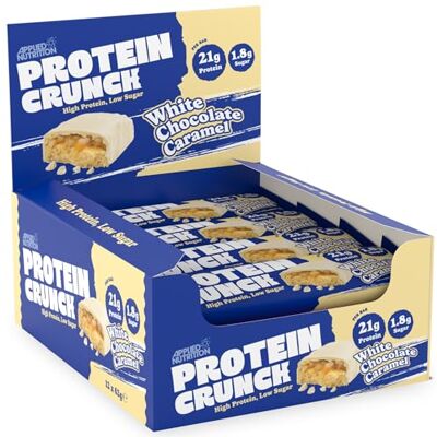 Applied Nutrition Protein Crunch White Chocolate Caramel Barre Protéinée Crunch au Chocolat Blanc et Caramel (62g x 12) Applied Nutrition Protein Crunch White Chocolate Caramel Barre Protéinée Crunch au Chocolat Blanc et Caramel (62g x 12)