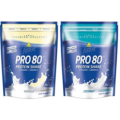 inkospor Active Protteinshake Pro Lot de 2 sachets de 80 sachets de 500 g Vanille/coco 1 kg inkospor Active Protteinshake Pro Lot de 2 sachets de 80 sachets de 500 g Vanille/coco 1 kg