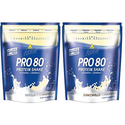 inkospor Active Protteinshake Pro Lot de 2 sachets de 80 sachets de 500 g de parfum vanille/stracciatella 1 kg inkospor Active Protteinshake Pro Lot de 2 sachets de 80 sachets de 500 g de parfum vanille/stracciatella 1 kg