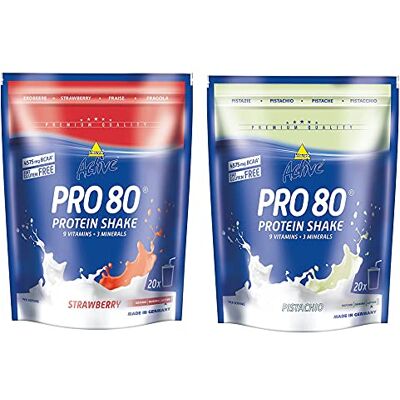 inkospor Active Protteinshake Pro Lot de 2 sachets de 80 sachets de mélange (2 x 500 g) Fraise/pistache 1 kg inkospor Active Protteinshake Pro Lot de 2 sachets de 80 sachets de mélange (2 x 500 g) Fraise/pistache 1 kg
