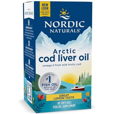 Nordic Naturals , Arctic Cod Liver Oil, 90 gels souples sans gluten, 750 mg d'oméga-3 par dose, sans soja, sans OGM, goût neutre Nordic Naturals , Arctic Cod Liver Oil, 90 gels souples sans gluten, 750 mg d'oméga-3 par dose, sans soja, sans OGM, goût neutre