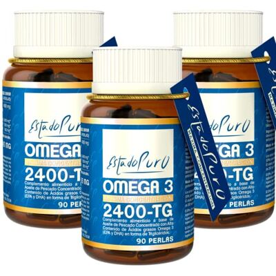 TONGIL Omega 3 Capsules State Pure Huile de poisson Omega 3-1200mg EPA et 800mg DHA Hautement stable et maximum standard de pureté et de durabilité 90 perles de (lot de 3) TONGIL Omega 3 Capsules State Pure Huile de poisson Omega 3-1200mg EPA et 800mg DHA Hautement stable et maximum standard de pureté et de durabilité 90 perles de (lot de 3)