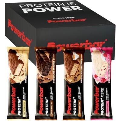 Powerbar Protein Plus Low Sugar Multiflavour Box 16x35g Barres protéinées avec fibres Powerbar Protein Plus Low Sugar Multiflavour Box 16x35g Barres protéinées avec fibres