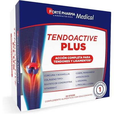 Forte Pharma Action complète pour les tendons et les ligaments Tendoactive Plus, 20 Sticks. Collagène hydrolysé avec glucosamine, chondroïtine et vitamine C pour la mobilité des articulations tendons et ligaments. Forte Pharma Action complète pour les tendons et les ligaments Tendoactive Plus, 20 Sticks. Collagène hydrolysé avec glucosamine, chondroïtine et vitamine C pour la mobilité des articulations tendons et ligaments.