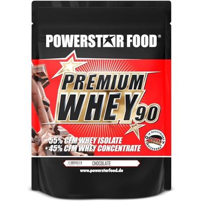 POWERSTAR FOOD Powerstar PREMIUM WHEY 90 Poudre de Protéine 850 g 80,6% Protéine Whey Protein Powder Produit en Allemagne 55% Isolat de Whey CFM & 45% Concentrat CFM Riche en EAA & BCAA Chocolate POWERSTAR FOOD Powerstar PREMIUM WHEY 90 Poudre de Protéine 850 g 80,6% Protéine Whey Protein Powder Produit en Allemagne 55% Isolat de Whey CFM & 45% Concentrat CFM Riche en EAA & BCAA Chocolate
