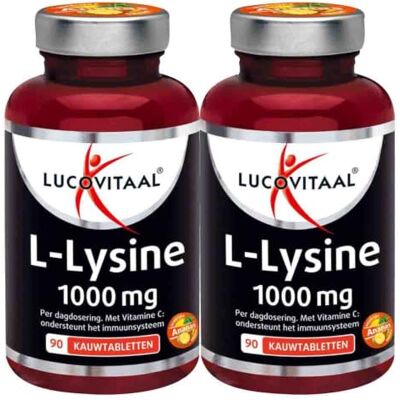 Lucovitaal 2x L-Lysine 1000 mg 90 kauwtabletten Lucovitaal 2x L-Lysine 1000 mg 90 kauwtabletten