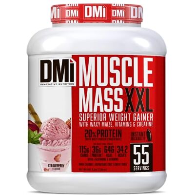 DMI INNOVATIVE NUTRITION Muscle Mass XXL Top WEIGHT GAINER (Strawberry, 3,3 kg (7,26 lbs) DMI INNOVATIVE NUTRITION Muscle Mass XXL Top WEIGHT GAINER (Strawberry, 3,3 kg (7,26 lbs)