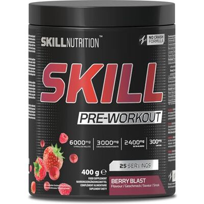 SKILL NUTRITION Skill Pre-Workout, Berry Blast 400g SKILL NUTRITION Skill Pre-Workout, Berry Blast 400g
