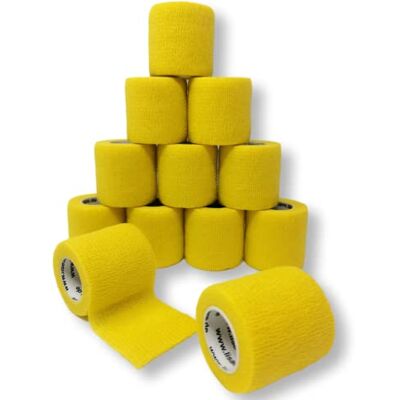 LisaCare bandage auto-adhésif sans latex 12 rouleaux de bandage sous pression pour la maison et l'extérieur bandage sous pression 5cm (Jaune) LisaCare bandage auto-adhésif sans latex 12 rouleaux de bandage sous pression pour la maison et l'extérieur bandage sous pression 5cm (Jaune)