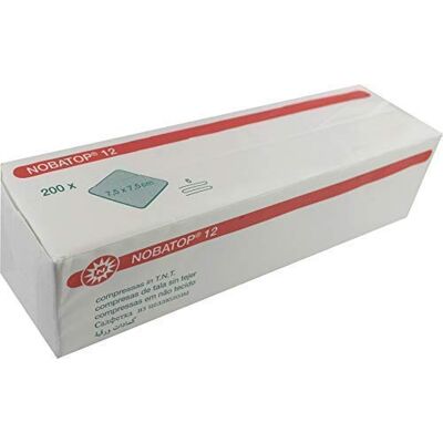 NOBA TOP 12 Compresse non tissée 200 Pièces Compresses 6 fois Compresse de molleton 7.5 cm x 7.5 cm NOBA TOP 12 Compresse non tissée 200 Pièces Compresses 6 fois Compresse de molleton 7.5 cm x 7.5 cm