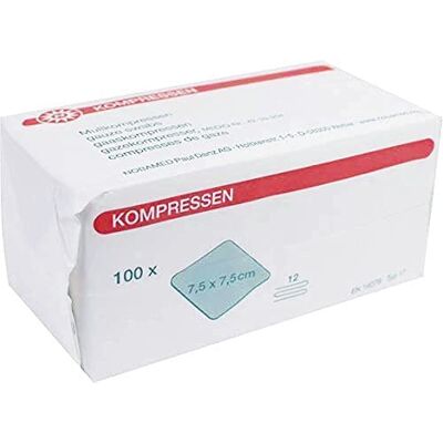 NOBA Compresses 100 Pièce X 12 différentes tailles 7,5 cm x 7,5 cm NOBA Compresses 100 Pièce X 12 différentes tailles 7,5 cm x 7,5 cm