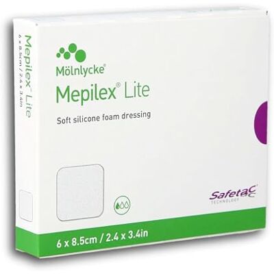 Mepilex Mölnlycke Lite 6x8,5 cm Pansement Hydrocellulaire Mince en Silicone Technologie Safetac 5 Pièces Mepilex Mölnlycke Lite 6x8,5 cm Pansement Hydrocellulaire Mince en Silicone Technologie Safetac 5 Pièces