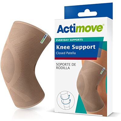 Actimove ® EVERYDAY SUPPORTS Genouillère fermée – Compression ferme, soutien durable – Design hélix – Pour une utilisation excessive et des douleurs chroniques du genou – Beige – Taille S Actimove ® EVERYDAY SUPPORTS Genouillère fermée – Compression ferme, soutien durable – Design hélix – Pour une utilisation excessive et des douleurs chroniques du genou – Beige – Taille S