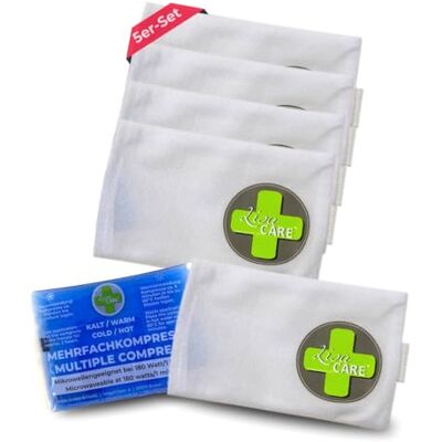 LisaCare Lot de 5 housses en non-tissé pour coussinets de refroidissement 12 x 8,5 cm Avec fermeture Velcro Avec bande élastique pour protection et maintien sûr (5 x 12 x 8,5 cm) LisaCare Lot de 5 housses en non-tissé pour coussinets de refroidissement 12 x 8,5 cm Avec fermeture Velcro Avec bande élastique pour protection et maintien sûr (5 x 12 x 8,5 cm)