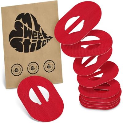 MySweetStitch Lot de 10 pansements de fixation pour Guardian Enlite/3/4 ovales Rouge MySweetStitch Lot de 10 pansements de fixation pour Guardian Enlite/3/4 ovales Rouge