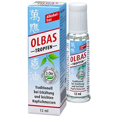 Olbas Tropfen 1x 12 ml zur Einnahme und Inhalation bei Erkältungskrankheit bei Husten, Schnupfen und Heiserkeit mit Pfefferminzöl, Cajeputöl, Eukalyptusöl alkoholfrei Olbas Tropfen 1x 12 ml zur Einnahme und Inhalation bei Erkältungskrankheit bei Husten, Schnupfen und Heiserkeit mit Pfefferminzöl, Cajeputöl, Eukalyptusöl alkoholfrei
