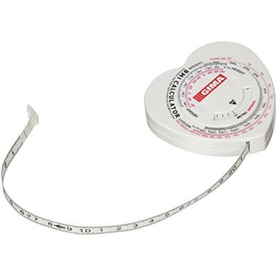 GIMA Mètre ruban corporel, calculatrice IMC (indice de masse corporelle) en centimètre, max 150 cm. GIMA Mètre ruban corporel, calculatrice IMC (indice de masse corporelle) en centimètre, max 150 cm.