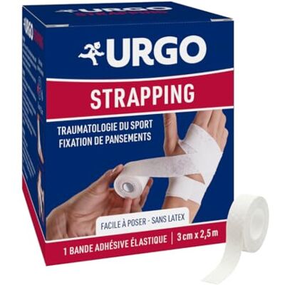 Urgo Strapping Bande élastique adhésive Contention/Fixation de pansements 1 bande 2,5mx3cm Urgo Strapping Bande élastique adhésive Contention/Fixation de pansements 1 bande 2,5mx3cm