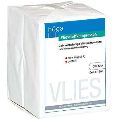 Höga Pharm Compresse non-tissé, très absorbante, non stérile, prête à l'emploi, 10 cm x 10 cm Höga Pharm Compresse non-tissé, très absorbante, non stérile, prête à l'emploi, 10 cm x 10 cm