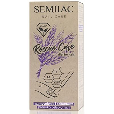 Semilac Rescue Care Nail Hardener Strengthening and Restoring Weakened Nails Vegan Formula 7 ml Semilac Rescue Care Nail Hardener Strengthening and Restoring Weakened Nails Vegan Formula 7 ml