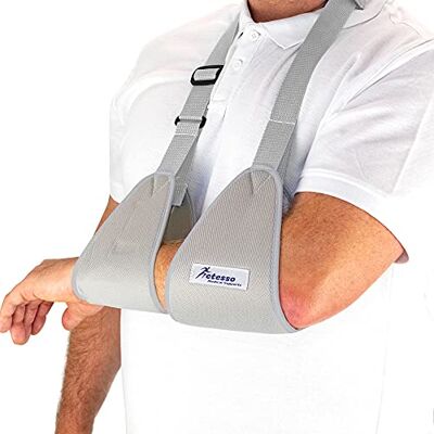 Actesso Support de bras en tissu résistant Attelage immobilise bras, poignet et épaules à la suite de blessures. Tailles pour adultes et enfants (moyenne) Actesso Support de bras en tissu résistant Attelage immobilise bras, poignet et épaules à la suite de blessures. Tailles pour adultes et enfants (moyenne)