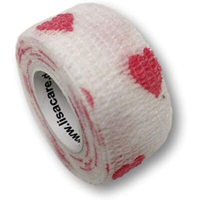 LisaCare Pansements (lot de 5, cœurs blancs) Pansement en rouleau pour enfants, élastique et sans colle, 2,5 cm de large, produit médical certifié LisaCare Pansements (lot de 5, cœurs blancs) Pansement en rouleau pour enfants, élastique et sans colle, 2,5 cm de large, produit médical certifié