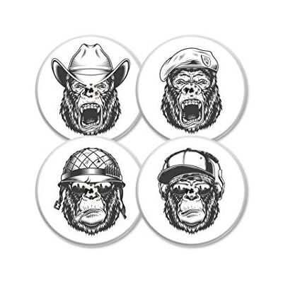 MySweetStitch autocollants capteur Freestyle Libre 1 & 2 Set d'autocollants (4 pièces) avec TROU D'AÉRATION Monkey Edition Made in Germany MySweetStitch autocollants capteur Freestyle Libre 1 & 2 Set d'autocollants (4 pièces) avec TROU D'AÉRATION Monkey Edition Made in Germany