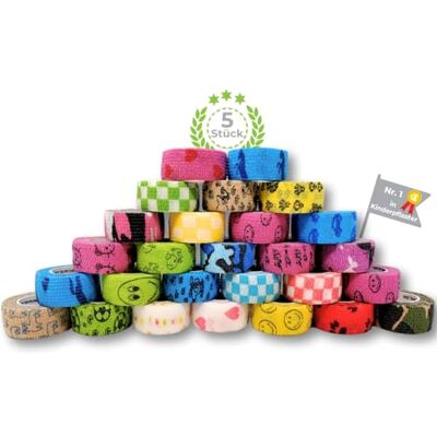LisaCare Pansements en rouleau, parfaits pour les enfants, élastiques et sans colle, 2,5 cm de large LisaCare Pansements en rouleau, parfaits pour les enfants, élastiques et sans colle, 2,5 cm de large