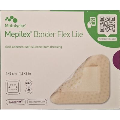 Mepilex Mölnlycke Health Care GmbH, Mousse Border Flex Lite Lot de 10 pansements en mousse auto-adhésifs 4 x 5 cm Mepilex Mölnlycke Health Care GmbH, Mousse Border Flex Lite Lot de 10 pansements en mousse auto-adhésifs 4 x 5 cm