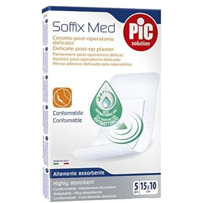 Pic Solution SOFFIX MED CEROTTO POST-OPERATORIO DELICATO 5PZ 15x10CM Pic Solution SOFFIX MED CEROTTO POST-OPERATORIO DELICATO 5PZ 15x10CM