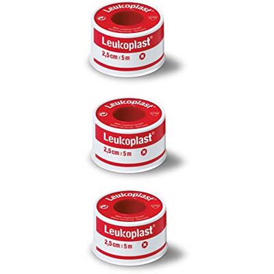 BSN Medical Leukoplast Ruban adhésif de fixation classique pour pansements médicaux – Ruban adhésif médical pour fixer les pansements en place – Rouleau de 3 x 5 m x 2,5 cm BSN Medical Leukoplast Ruban adhésif de fixation classique pour pansements médicaux – Ruban adhésif médical pour fixer les pansements en place – Rouleau de 3 x 5 m x 2,5 cm