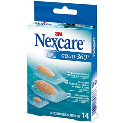 Nexcare Aqua Clear pansements imperméables, tailles Assorties, 14 pansements par pack Nexcare Aqua Clear pansements imperméables, tailles Assorties, 14 pansements par pack