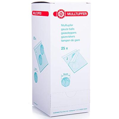 NOBA Lot de 50 tampons de gaze stériles Flesje 25 pièces stériles NOBA Lot de 50 tampons de gaze stériles Flesje 25 pièces stériles
