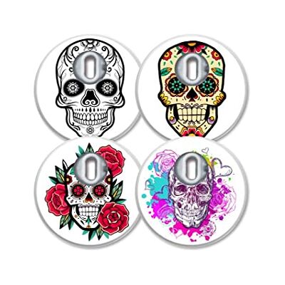 MySweetStitch autocollants capteur Freestyle Libre 3 Set d'autocollants (4 pièces) avec TROU D'AÉRATION Flower Skull Made in Germany MySweetStitch autocollants capteur Freestyle Libre 3 Set d'autocollants (4 pièces) avec TROU D'AÉRATION Flower Skull Made in Germany