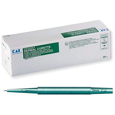 GIMA 22602 curette Dermatologiche, 2 mm de diamètre, Lot de 20 GIMA 22602 curette Dermatologiche, 2 mm de diamètre, Lot de 20